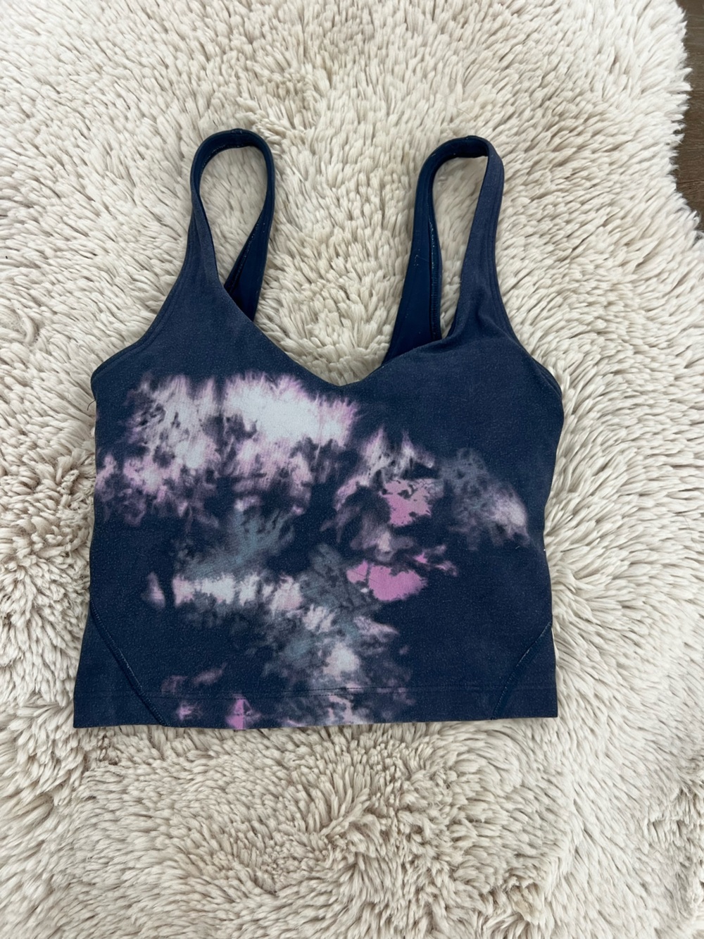 lululemon athletica Navy Blue Tie-Dye Athletic Bra Top